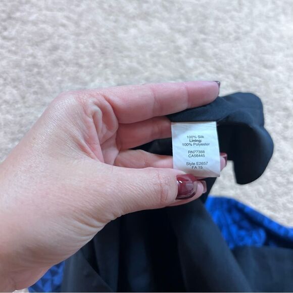 Madewell Silk Skyline Mini Skirt Blur Black Geometric Print Size 4 - Picture 6 of 8